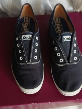 Keds Slip-On Canvas Sneakers - Black and White